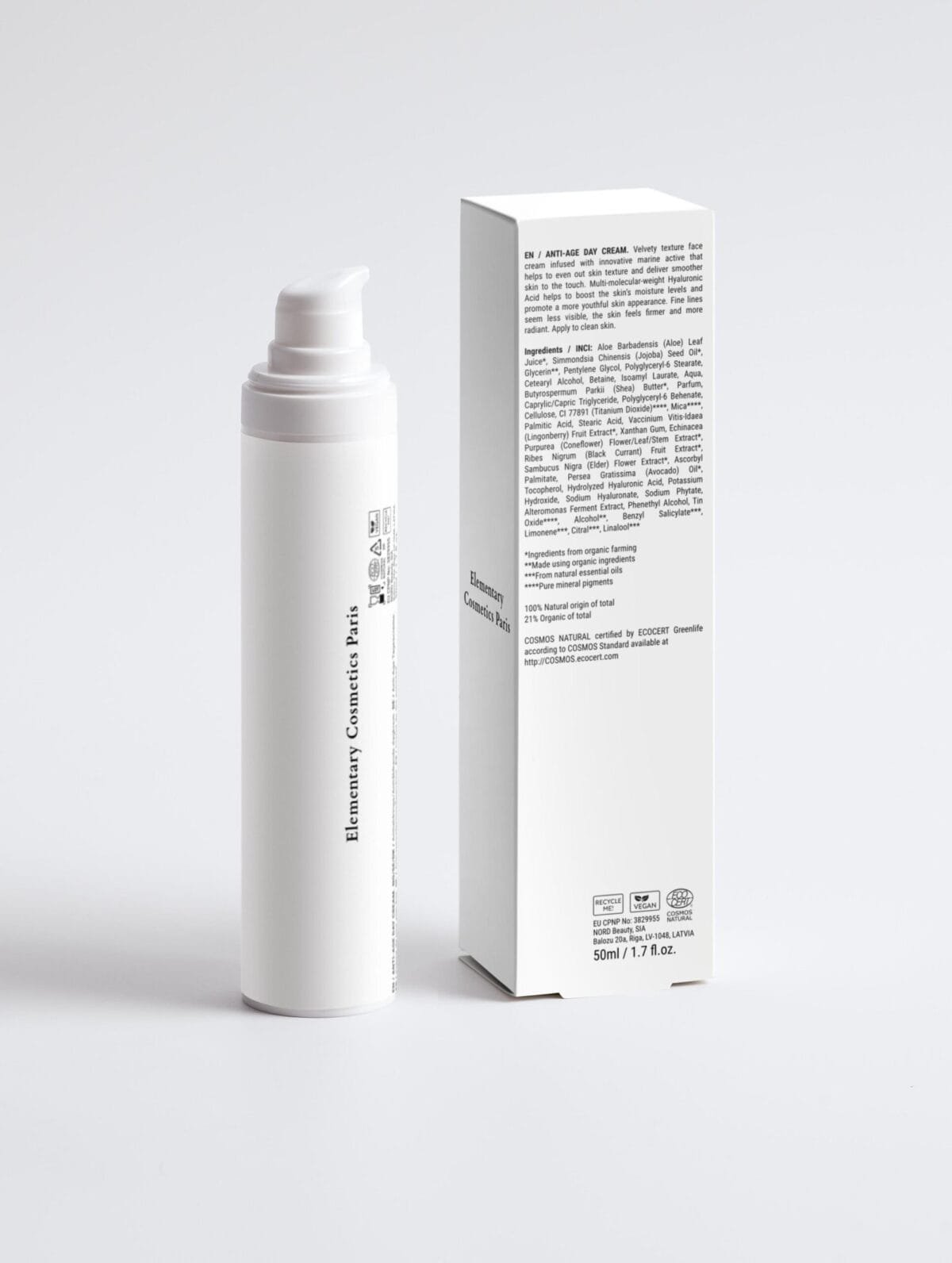 Crème de jour anti-âge 50ml | Elementary Cosmetics