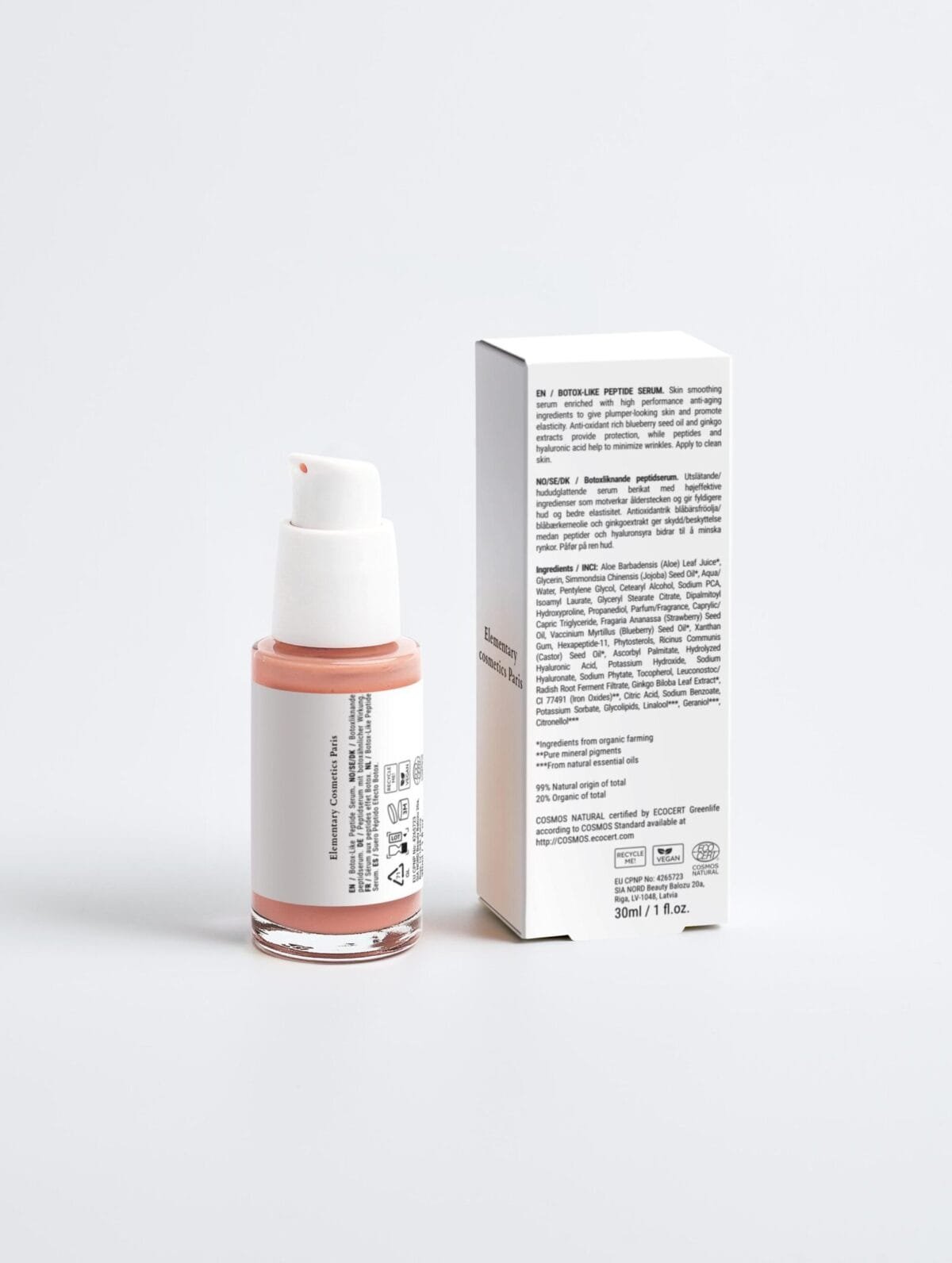 Sérum aux peptides effet Botox 30ml | Elementary Cosmetics